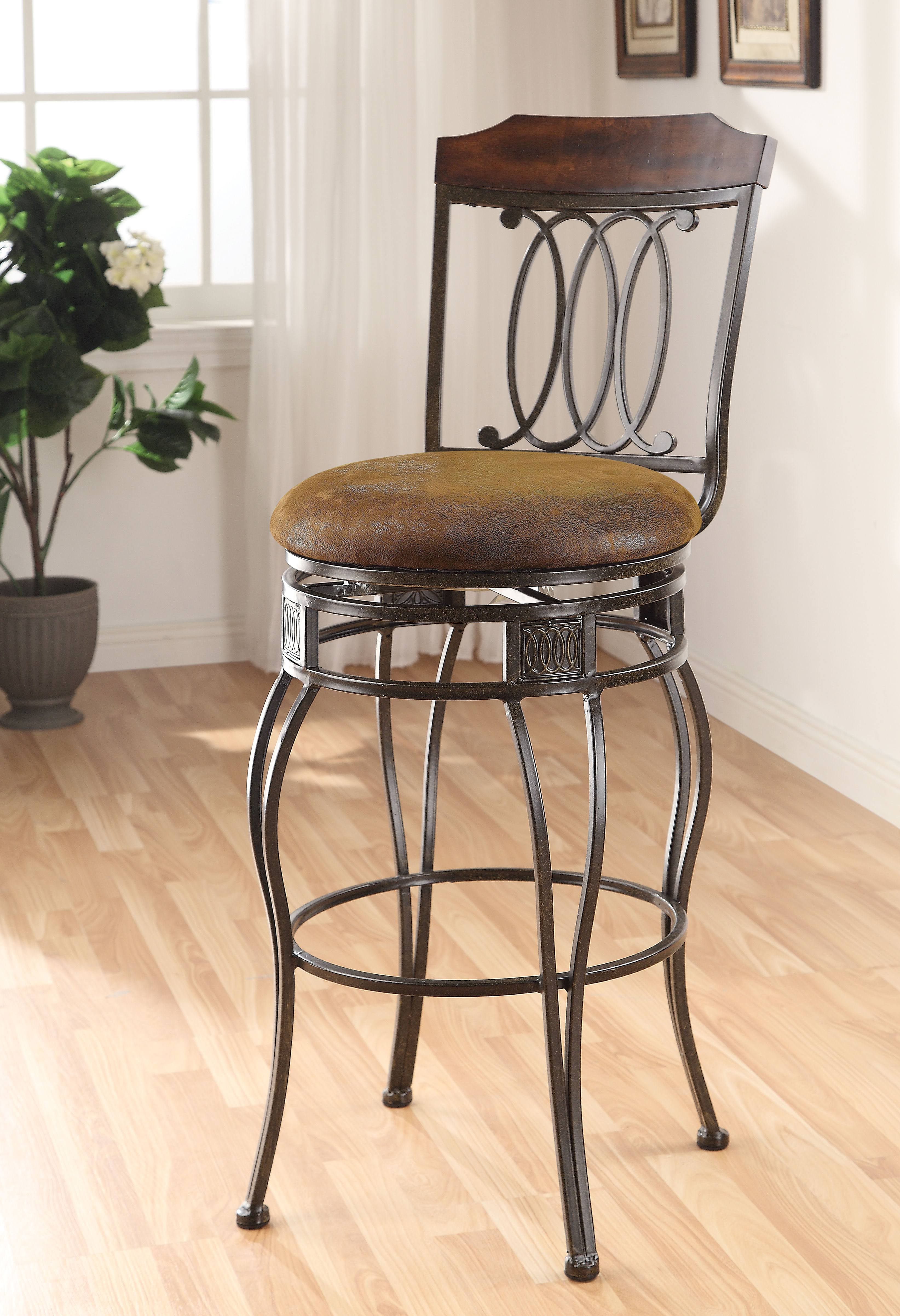 Acme Tavio Bar Chair w/Swivel (Set of 2) in Black 96049