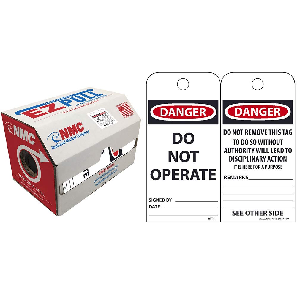 NMC RPT1ST250 EZ Pull Tags By The Roll 