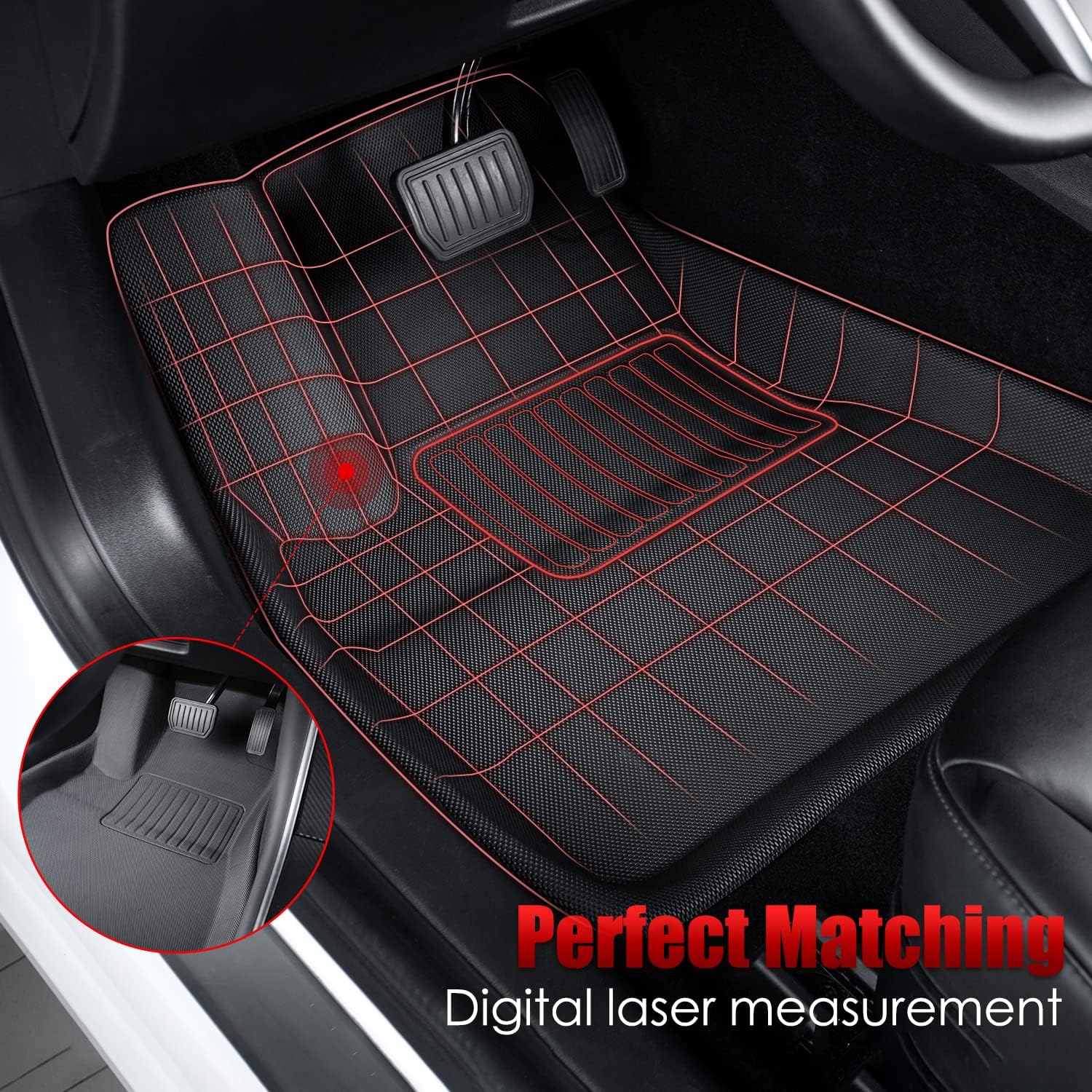 All Weather Tesla Model 3 Floor Mats 2022 2021 with 6 Pieces Full Set XPE Material, Truck and Cargo Liner, Tesla Accessory [100% Odorless]