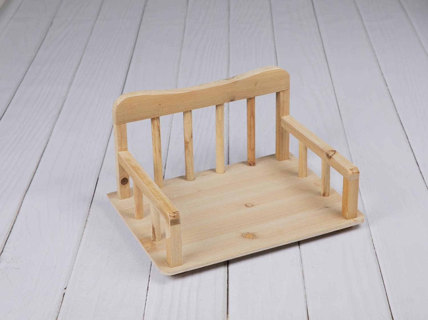 K Kackool Baby Photography Props Baby Photo Posing Props Detachable Wooden Bed for Baby Photoshoot