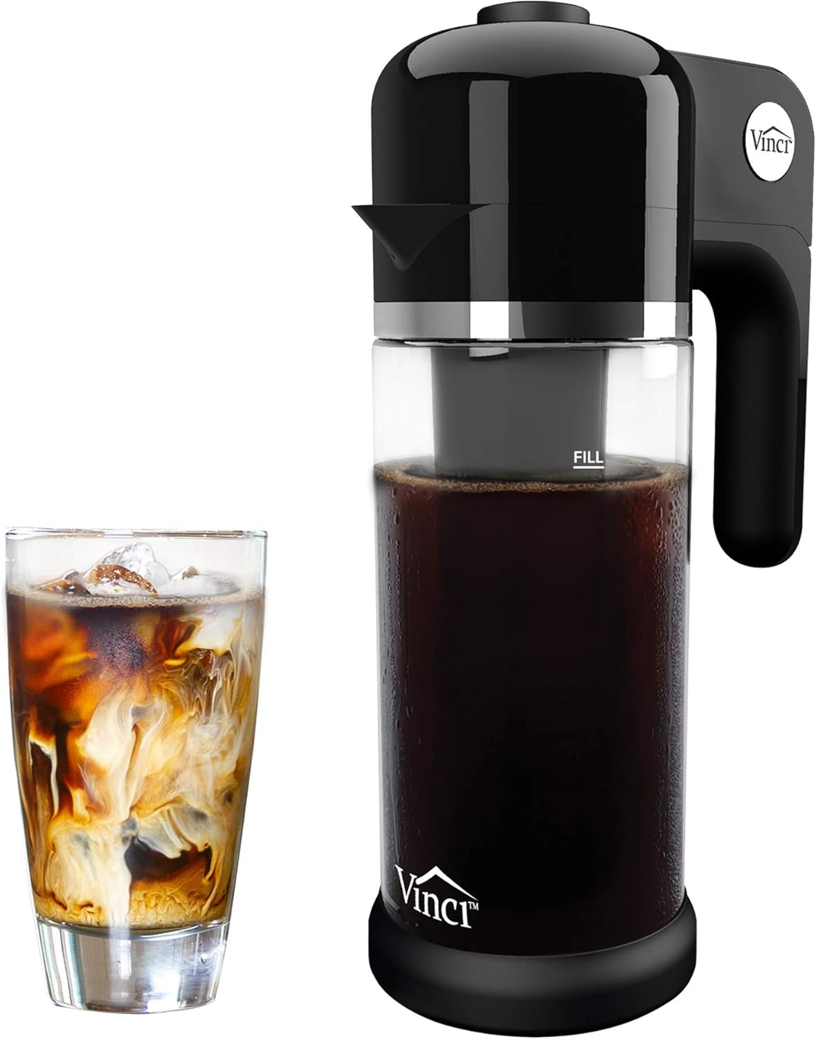 Vinci Express Cold Brew Electric Coffee Maker | Cold Brew in 5 Minutes, 4 Brew Strength Settings & Cleaning Cycle, Easy to Use & Clean, Glass Carafe, 1.1 Liter (37 Fl Ounces) Pack of 2