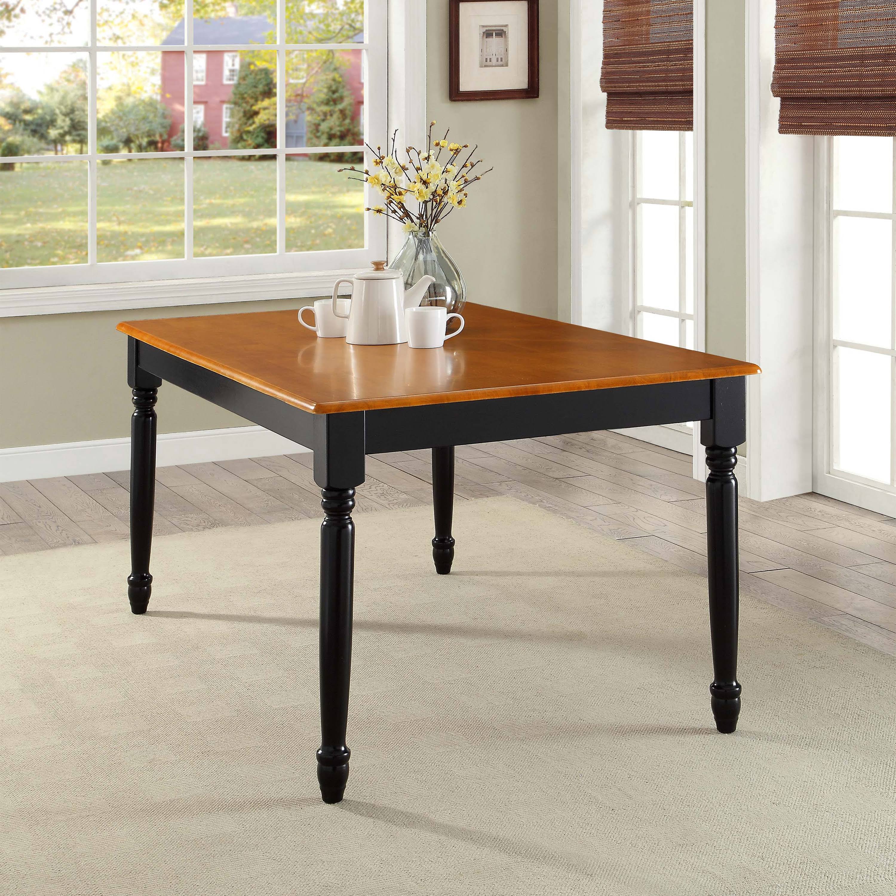 Better Homes and Gardens Autumn Lane Farmhouse Dining Table, Black Oak