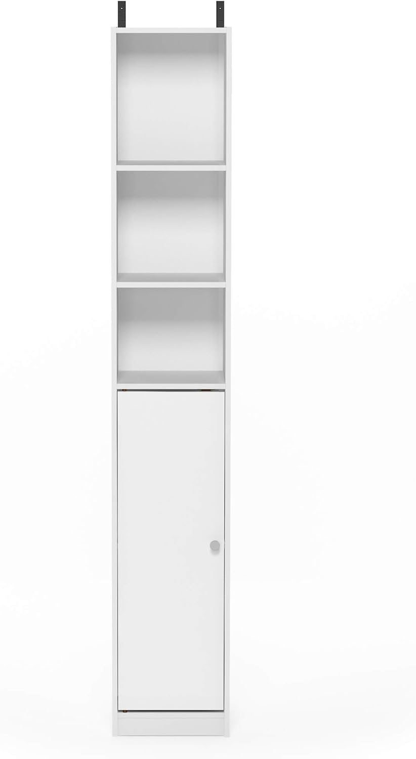 Furinno Indo Slim luvor Door Bath Cabinet, White Pack of 2