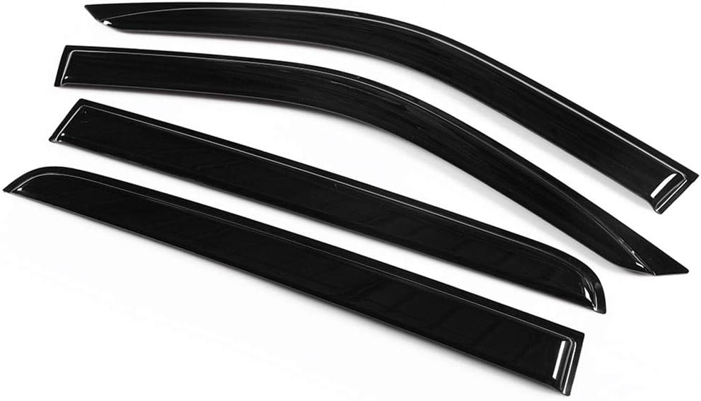 Srevor Rain Guards Vent Visors Side Window Deflectors 4-Piece Set for 2009-2018 Dodge Ram 1500,2019 Ram 1500 Classic Crew Cab,2010-2019 Ram 2500 & 3500 Crew & Mega Cab Pack of 2