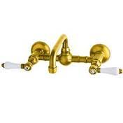 Rohl A1423LPIB-2 Acqui Wall Mount Bridge Lavatory Faucet in Italian Brass