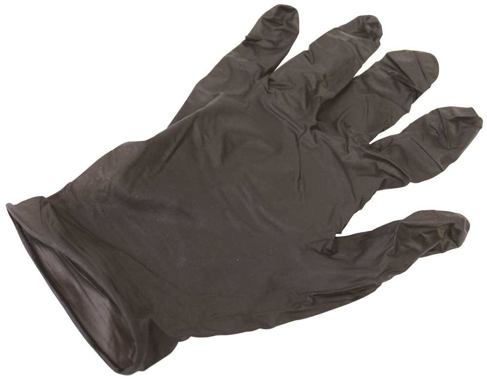 Impact 8642XL-90 ProGuard Disposable Extra Large Black Nitrile Powder-Free Gloves - Pack of 100