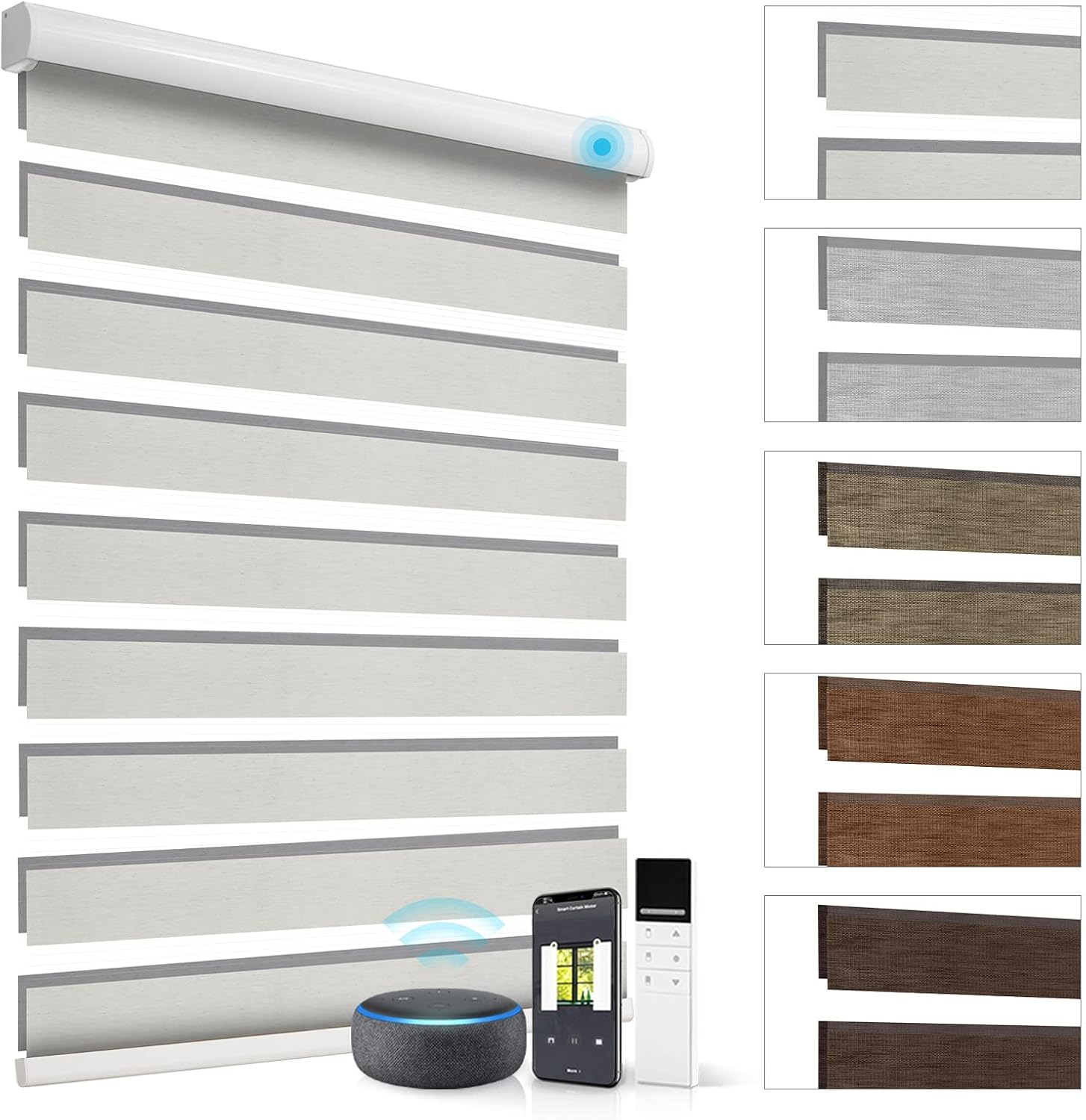 ZSTARR Motorized Blackout Window Blinds Customize Width(25-93 in) Remote Control Wireless Roller Shades Blinds for Windows, Office,Home, Hotel, Club, Restaurant (HD165)