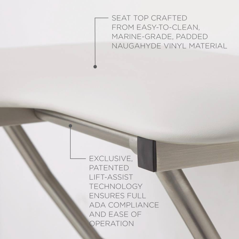 Seachrome SSL-260225-NW Signature Series Wall Mounted 28x22 x 22-1/2x22 LH L-Shaped Left Hand Shower Seat White Shower Accessori