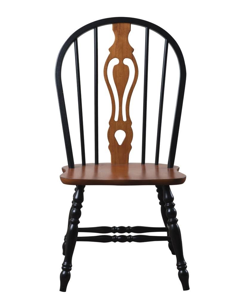 Sunset Trading Black Cherry Selections Arrowback Dining Chair in Antique Black and Cherry ( Set of 2 ) - Sunset Trading DLU-820-