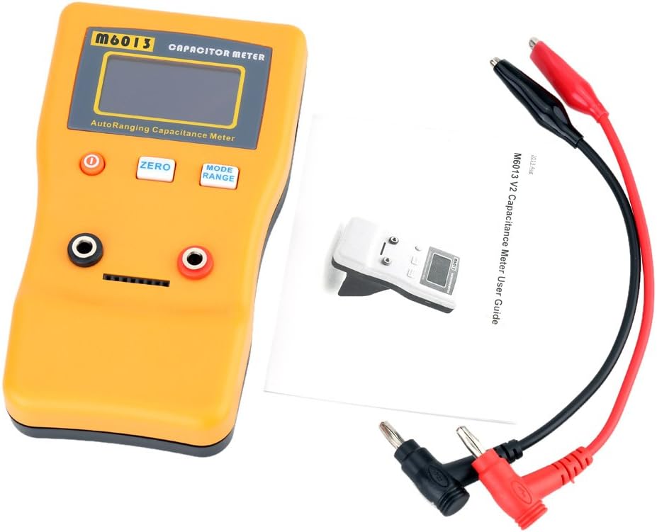 Geevorks M6013 Capacitor Tester Circuit Tester, Capacitor Meter Professional Measuring Capacitance Capacitor Circuit Tester with SMD Test Clip,0.01pF- 470mF