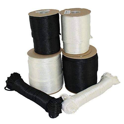 Dacron Polyester Rope (5/16 inch) Solid Braid - Sgt Knots - Black or White - Moisture, Oil, UV, Rot Resistant - Boating, ANCHOR,
