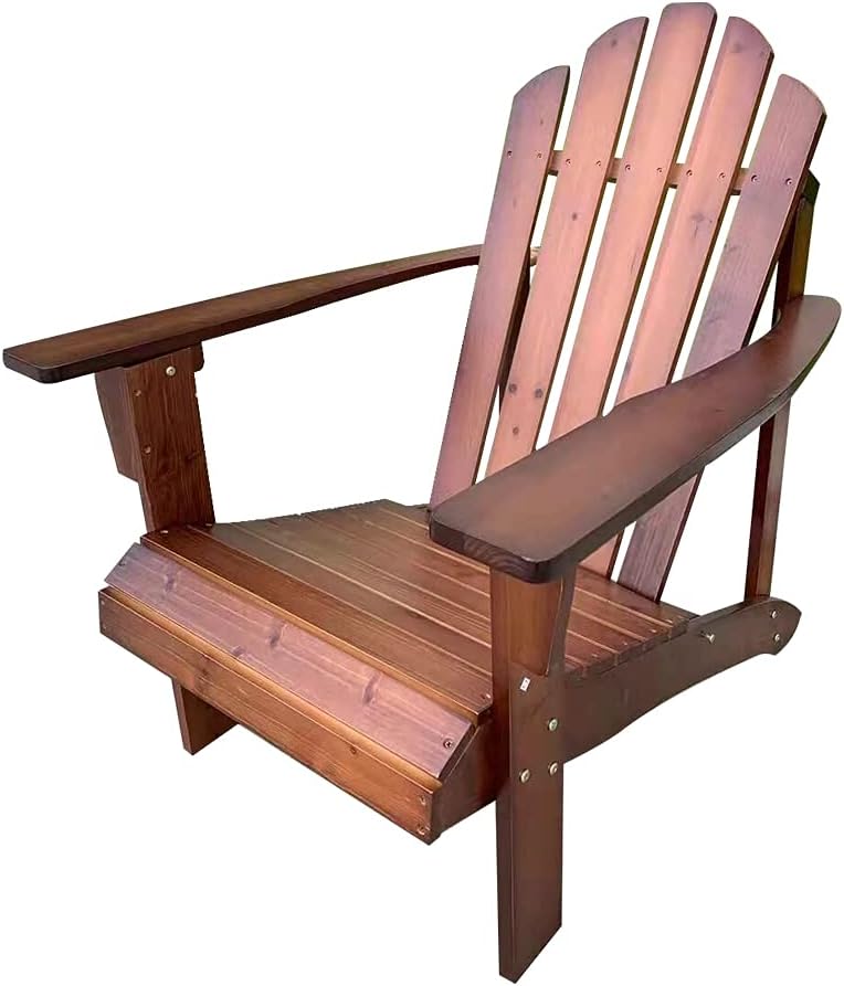 B&Z Wood Adirondack Chair Outdoor Vintage Adult Leisure Brown KD-35N