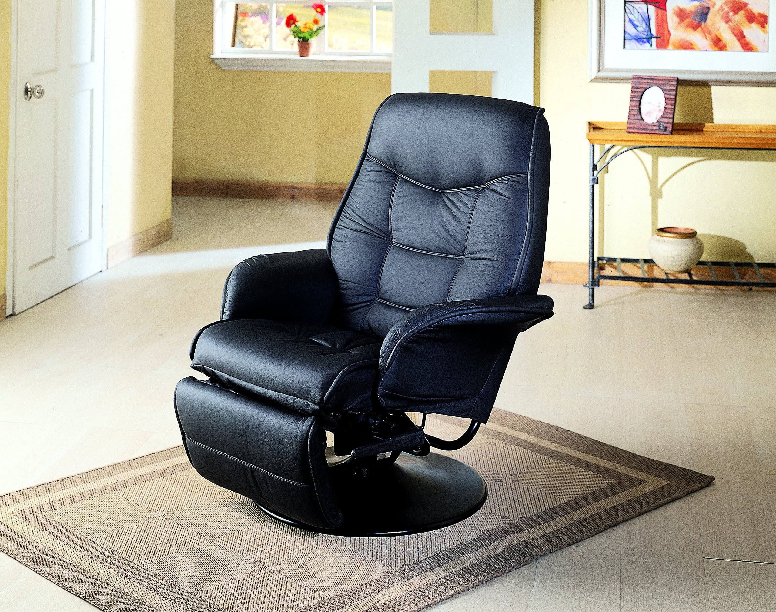 Coaster Berri Swivel Recliner with Flared Arms Black