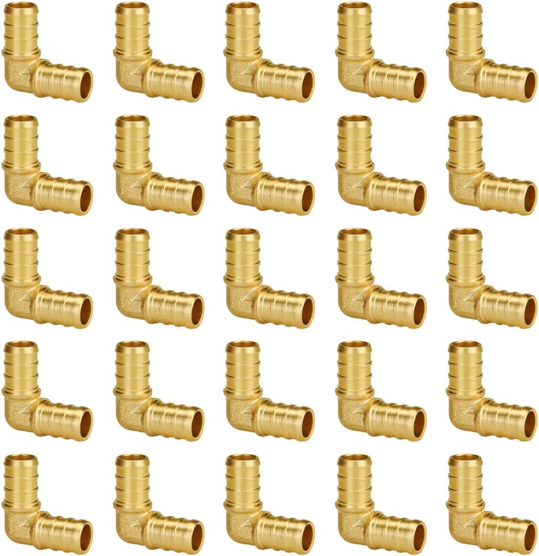 SUNGATOR (25-Pack) 1/2 Inch 90 Degree Elbow PEX Fittings, Lead Free Brass Crimp for PEX Pipe in Plumbing Jobs Pack of 2
