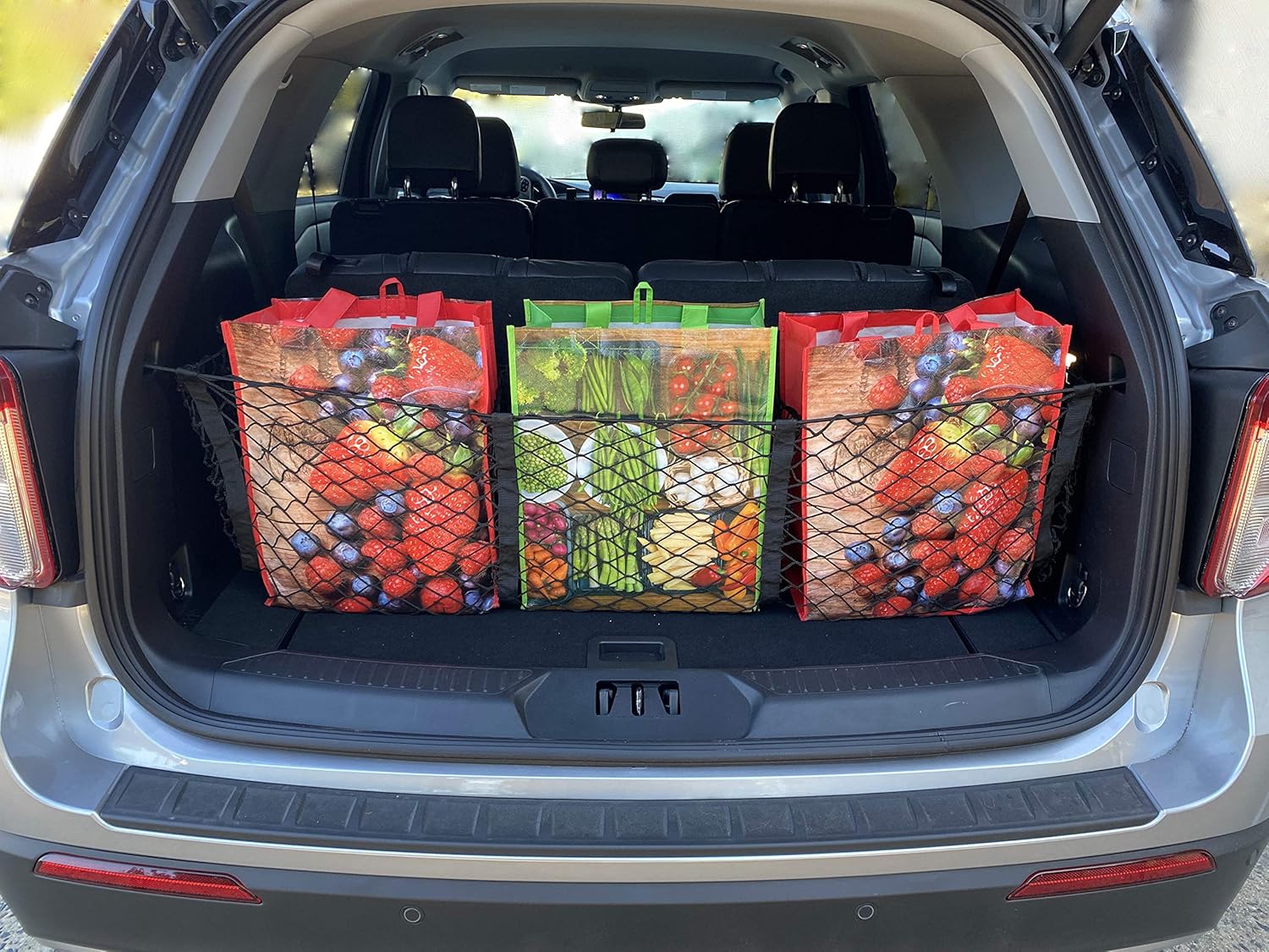 Envelope Style Trunk Cargo Net with 3 Pockets for Ford Explorer 2020 - 2022 - Car Accessories - Premium Trunk Organizers and Storage - Cargo Net for SUV - Vehicle Carrier Organizer for Ford Explorer