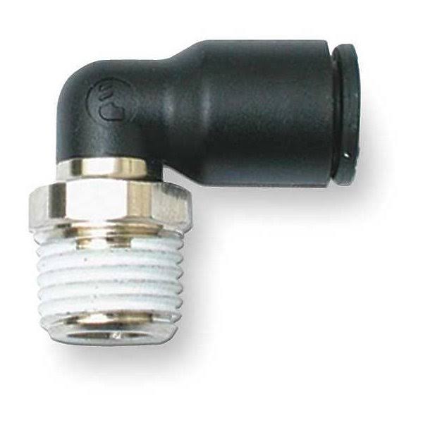 Legris 1/4 in Plastic/Metal Combination Male Elbow, 90 Degrees, Black 3109 56 10