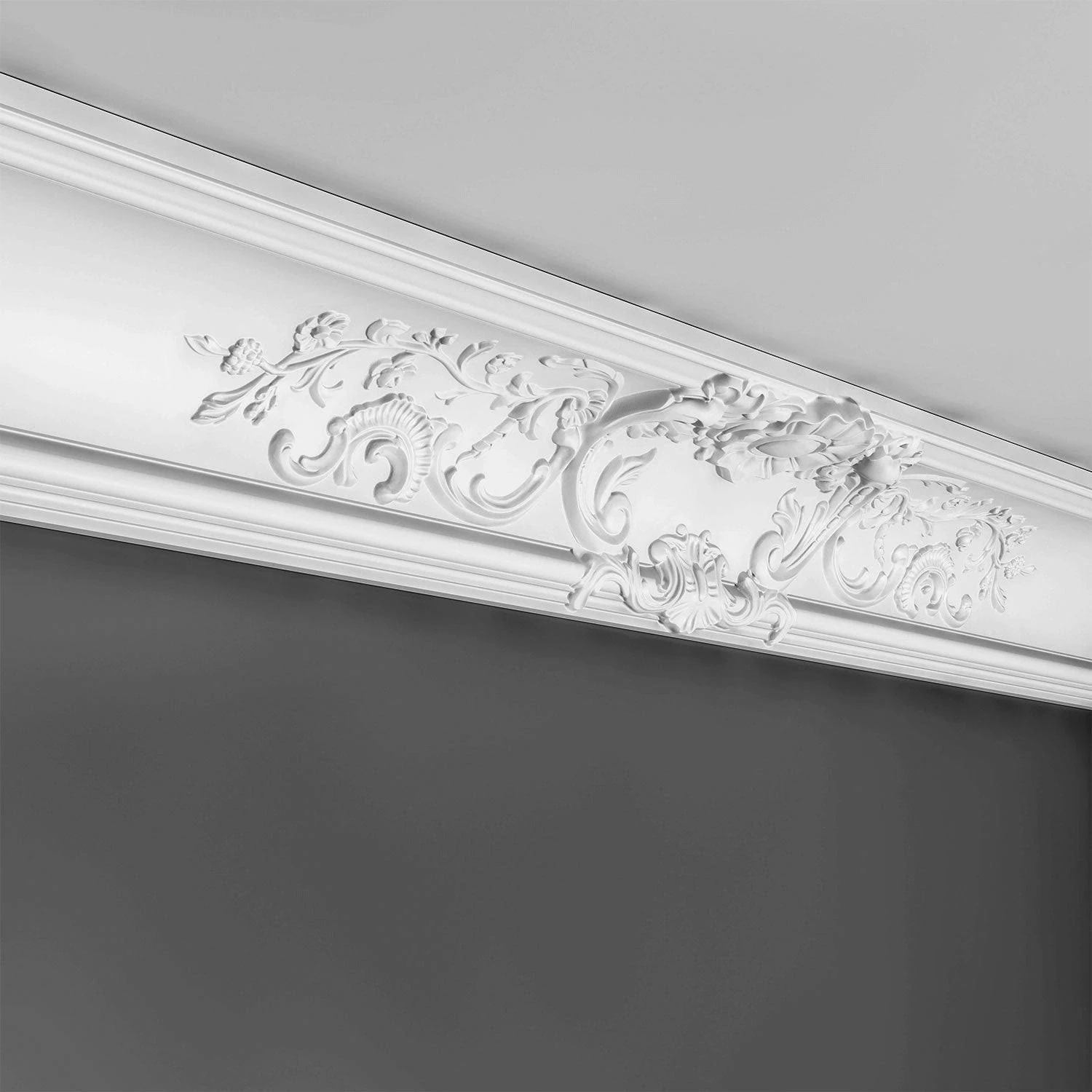 C338A Orac Decor High Density Polyurethane Foam Crown MOULDING Primed White Face 10in x 78-3/4in Long C338 Series