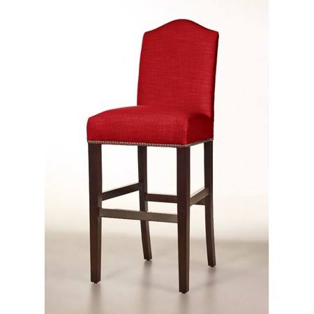Roland 30x22 Bar Stool Sloane Whitney Leg Color: Matte Black, Nailhead Color: Nickel, Seat Color: Red