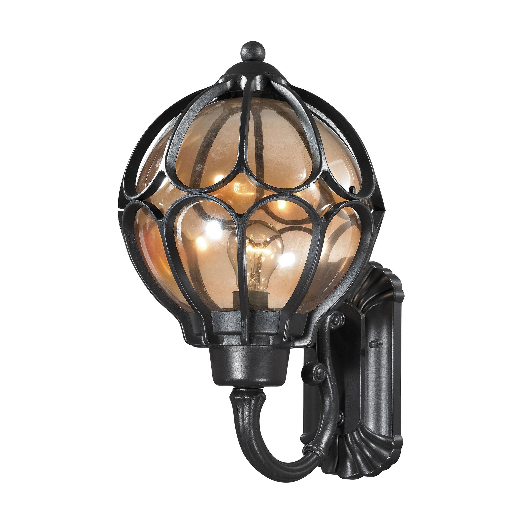 Elk Lighting Madagascar 1-Light Outdoor Sconce in Matte Black