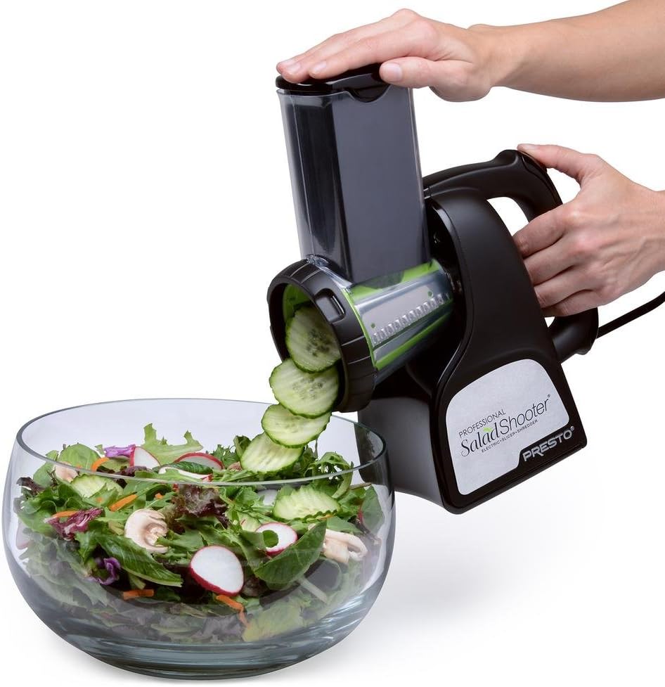 Presto Professional SaladShooter Electric Slicer/Shredder- 02970, Black Pack of 2