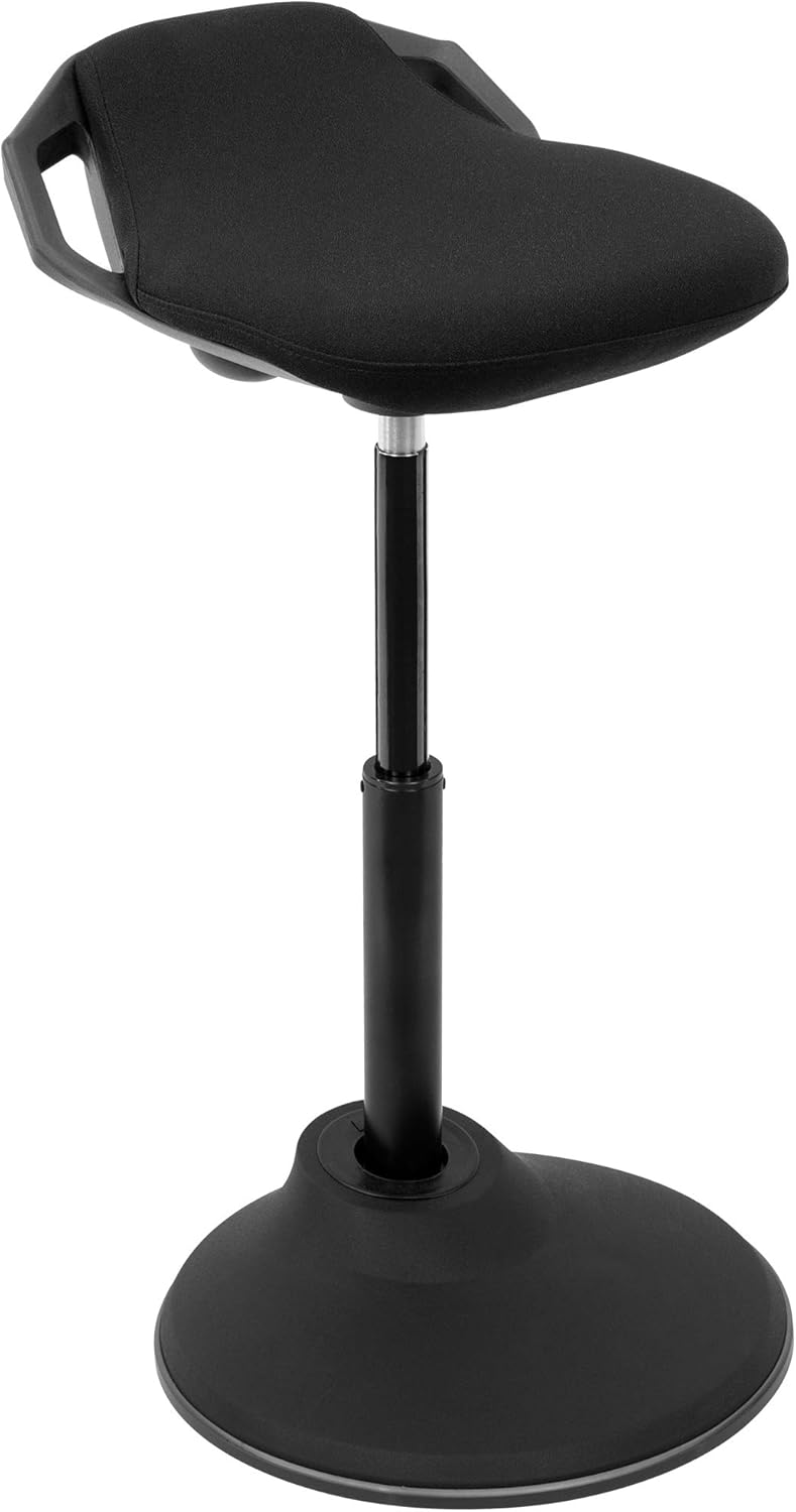 Mount-It! Ergonomic Sit Stand Stool [360&deg; Tilt] Height Adjustable, Leaning Chair for Standing Desk, Airlift 360 Degree Sit-Stand, Sitting Balance Chair, Non-Slip Weighted Base (Black)