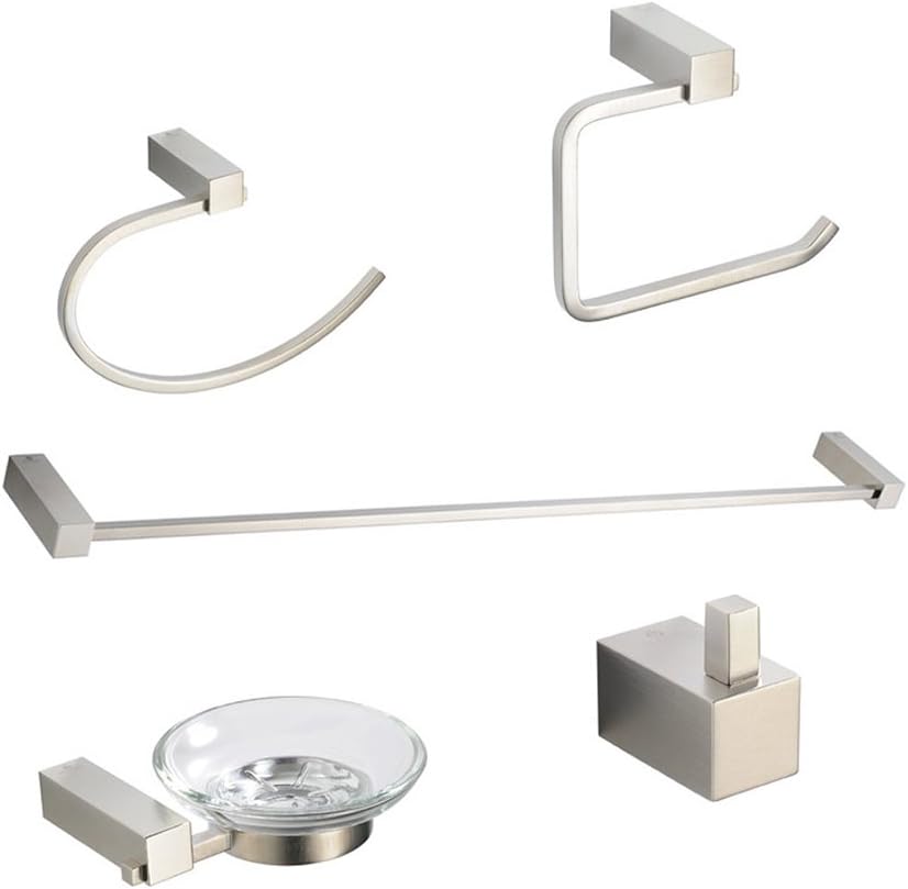Fresca Bath FAC0400BN Ottimo 5 Piece Bathroom Accessory Set, Brushed Nickel