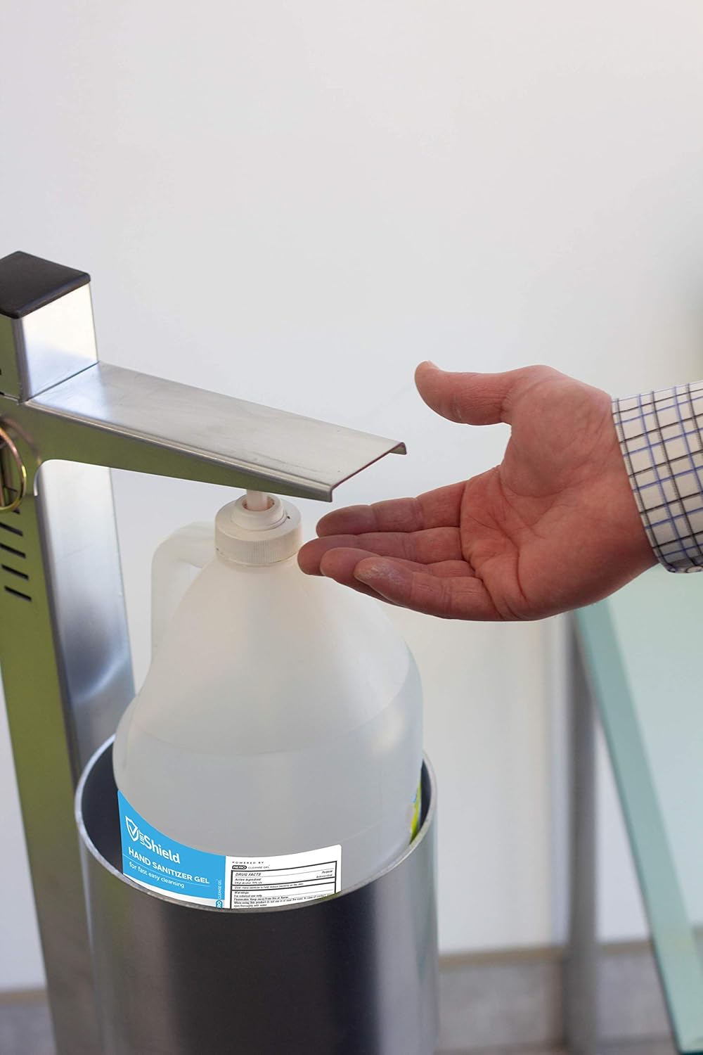 Industrial Hand Sanitizer Stand - Pedal Activated - All Mechanical - Universal Bottle Fit - Built to Last - Easy Assembly and Maintenance (1 Unit)