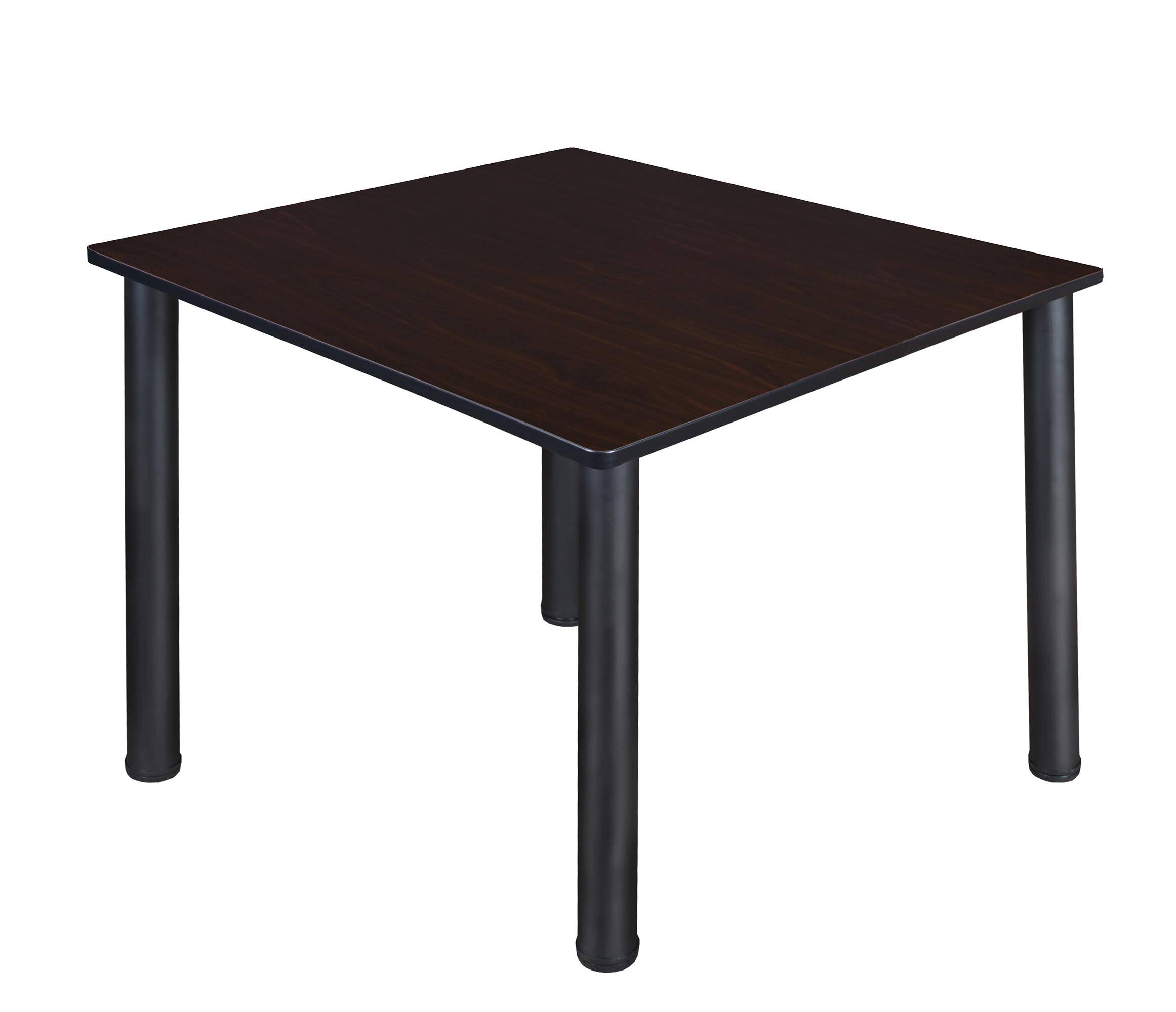 Kee 48x22 Square Breakroom Table- Mocha Walnut/ Black