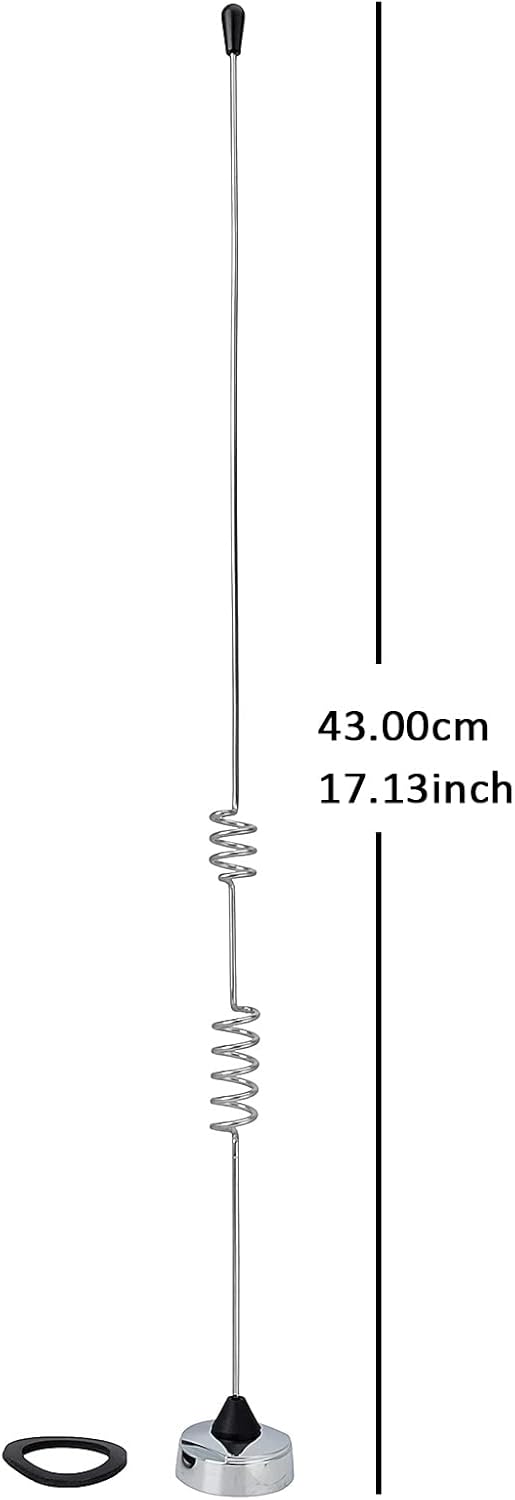 HYS Amateur Dual-Band NMO 17.13 inch Antenna VHF 144Mhz & UHF 430MHz for 2 Meter 70 Centimeters Mobile Radios w/ 13ft RG-58 Coax Cable PL-259 UHF Male Mount Pack of 2