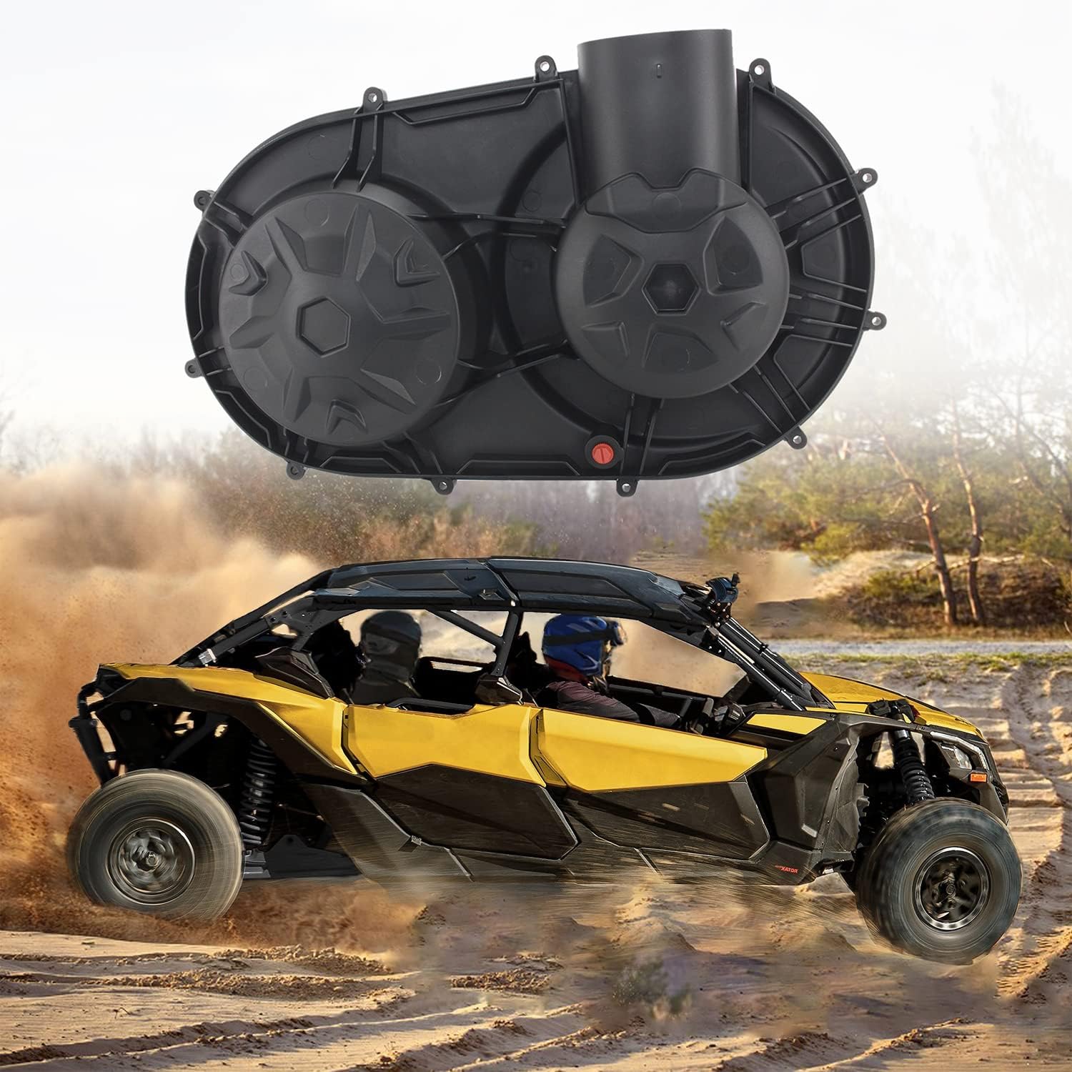 Outer Clutch Cover Compatible with Can Am X3,CPOWACE CVT Variator Clutch Plate Cover Transmission Belt Box Housing Compatible with Can Am Maverick X3 2017-2022,Replace #420212508