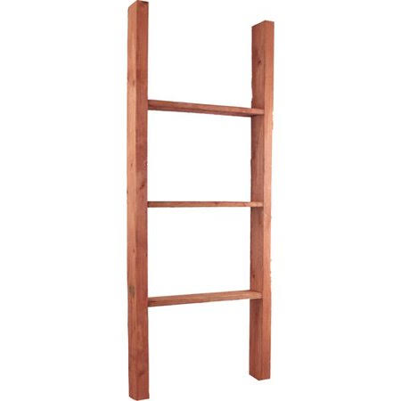 Gracie Oaks Barnwood Decor Collection Vintage Blanket Ladder, Red