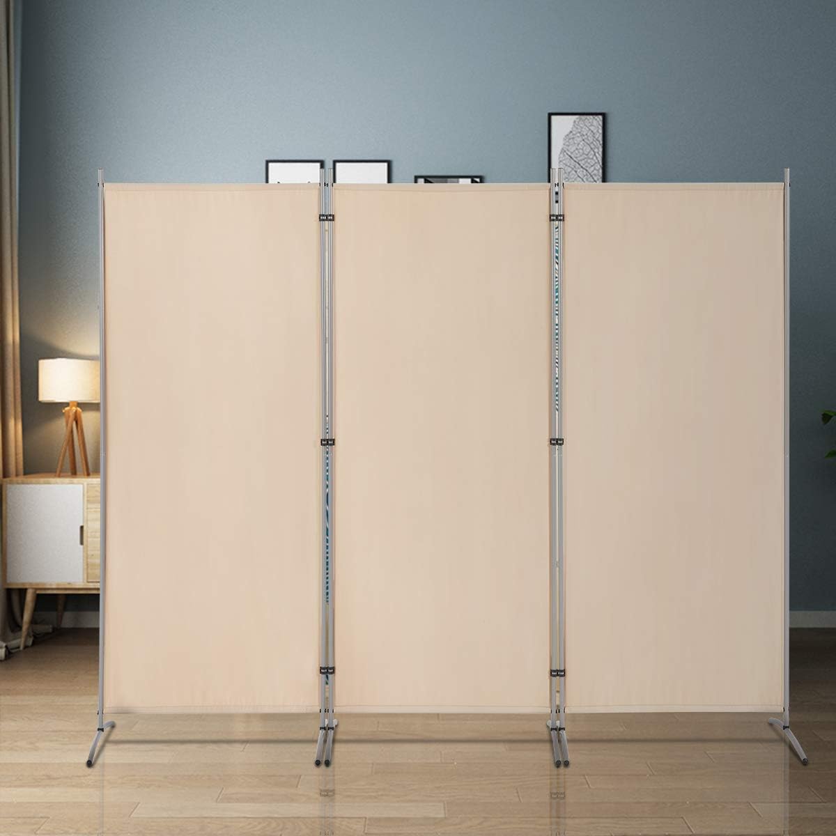 Esright 3 Panel Office Room Divider, 6 Ft Tall Folding Privacy Screen Room Divider, Freestanding Partition Wall Dividers for Office,Bedroom,102