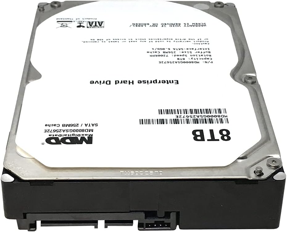 MaxDigitalData 8TB 7200 RPM 256MB Cache SATA 6.0Gb/s 3.5inch Internal Enterprise Hard Drive (MD8000GSA25672E) - 3 Years Warranty