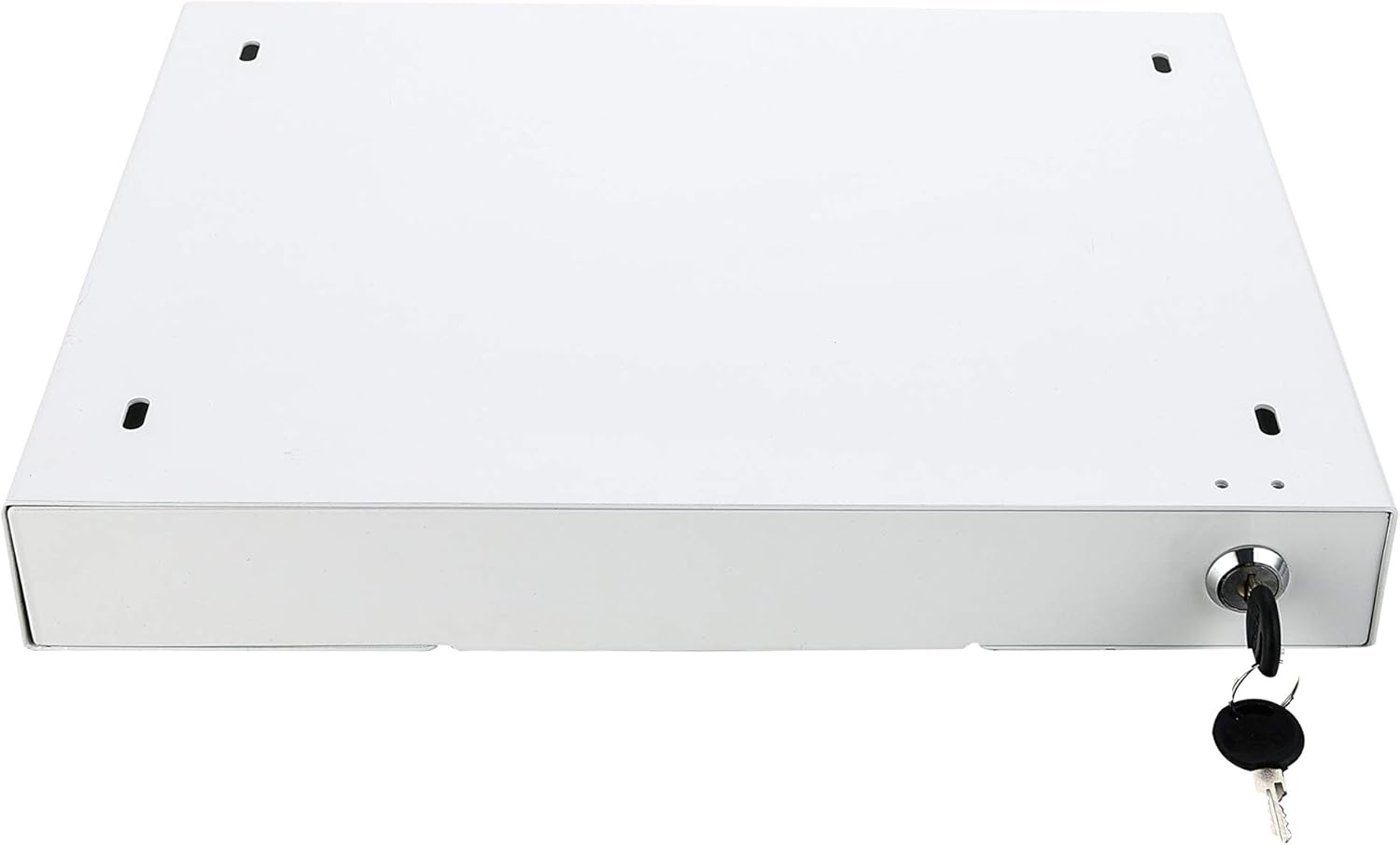 Vwindesk 14 inch Slim Under Desk Pull-Out Storage Office Mounted Sliding Metal Drawer For Standing Desk,Black Pack of 2