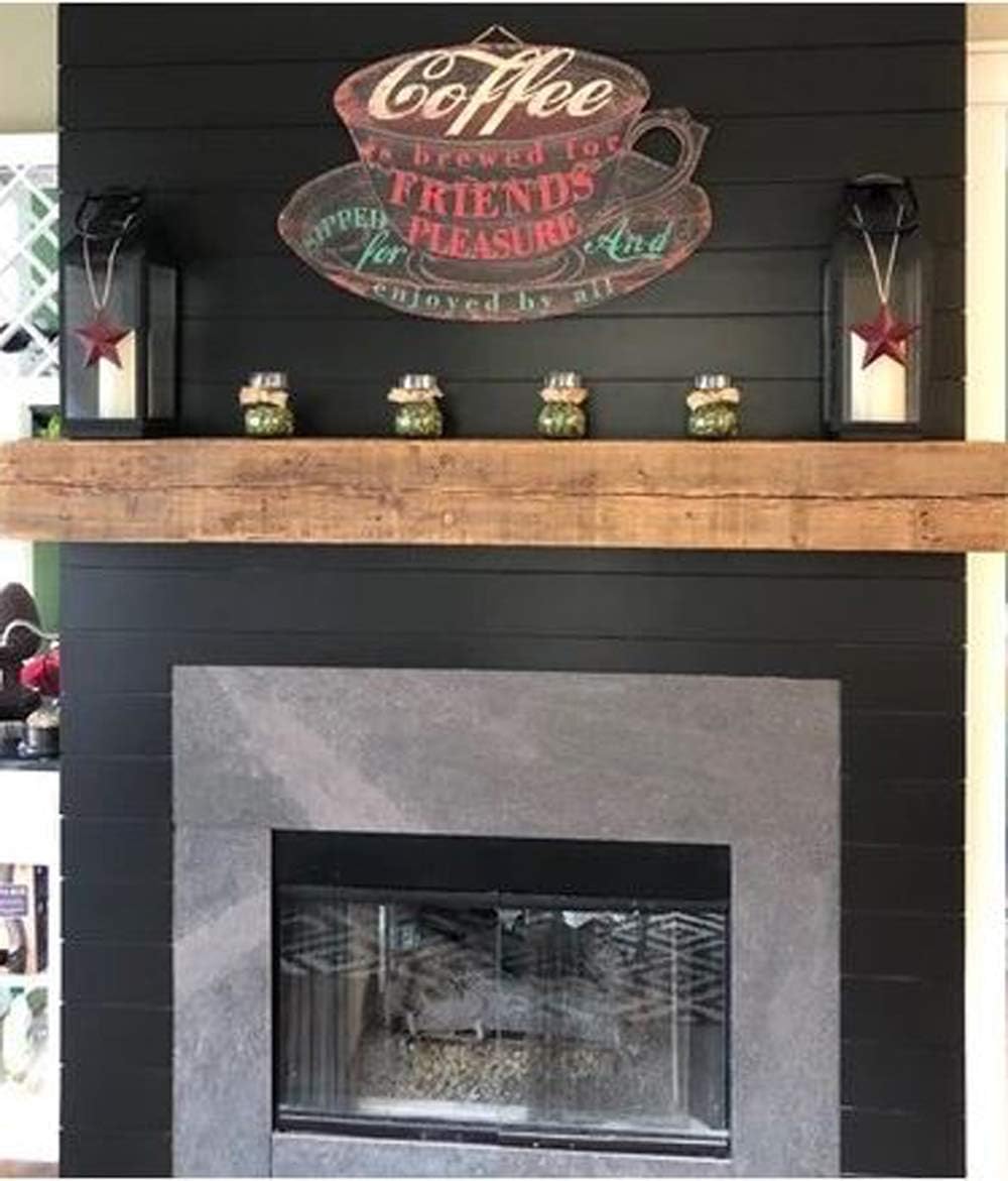 Reclaimed Barnwood Beam Fireplace Mantel (Wood, 8