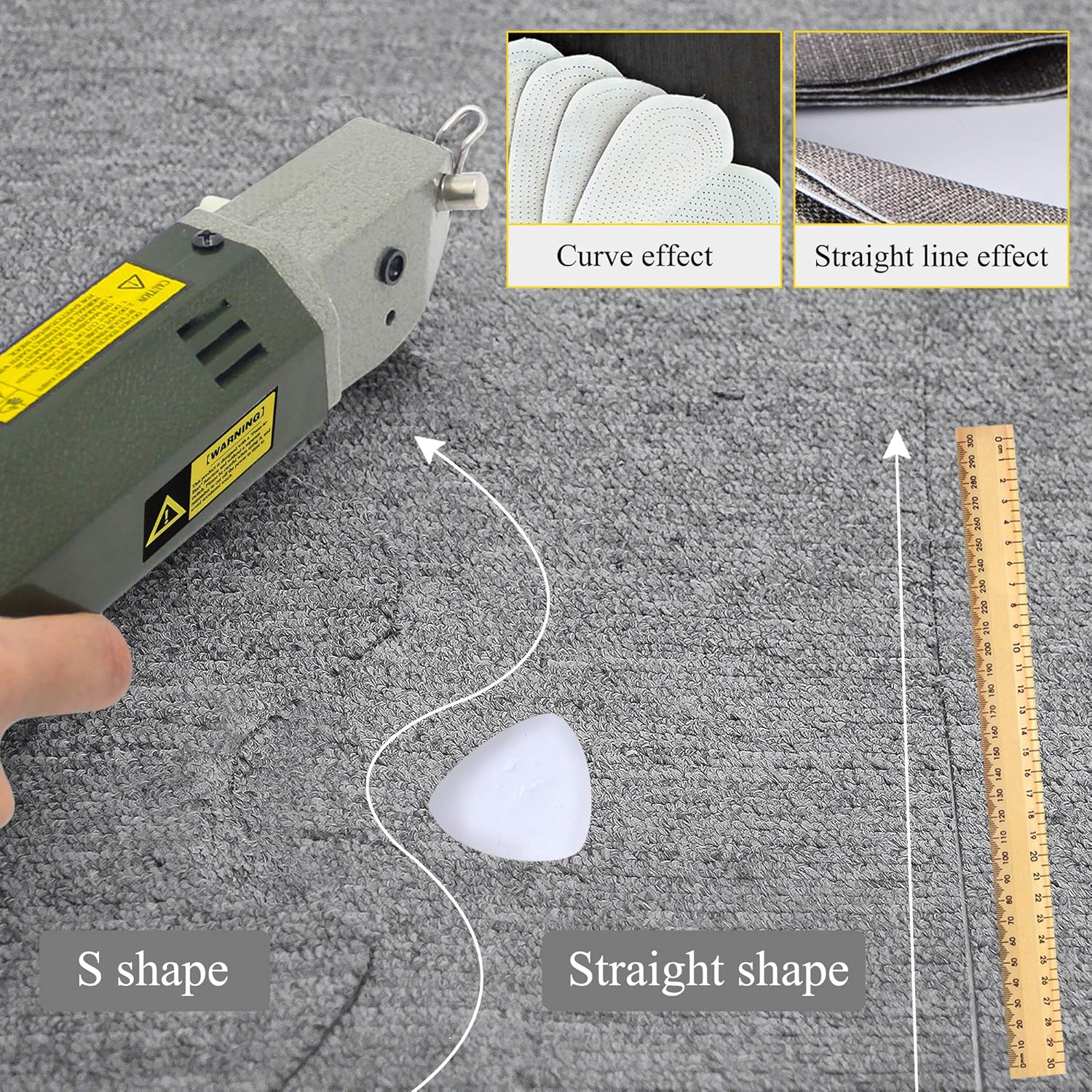 CGOLDENWALL YJ-50 Electric Rotary Fabric Cutter Cloth Cutting Machine Electric Rotary Scissors for 0.79 inch Multi-Layer Cloth Fabric Leather Wool with Spare Blade 110V