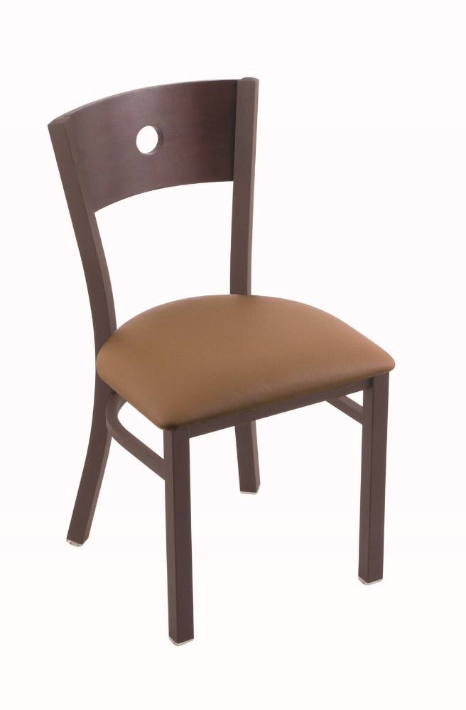 Holland Bar Stool 630 Voltaire 18x22 Chair with Bronze Finish, Allante Beechwood SEAT, and Dark Cherry Maple Back
