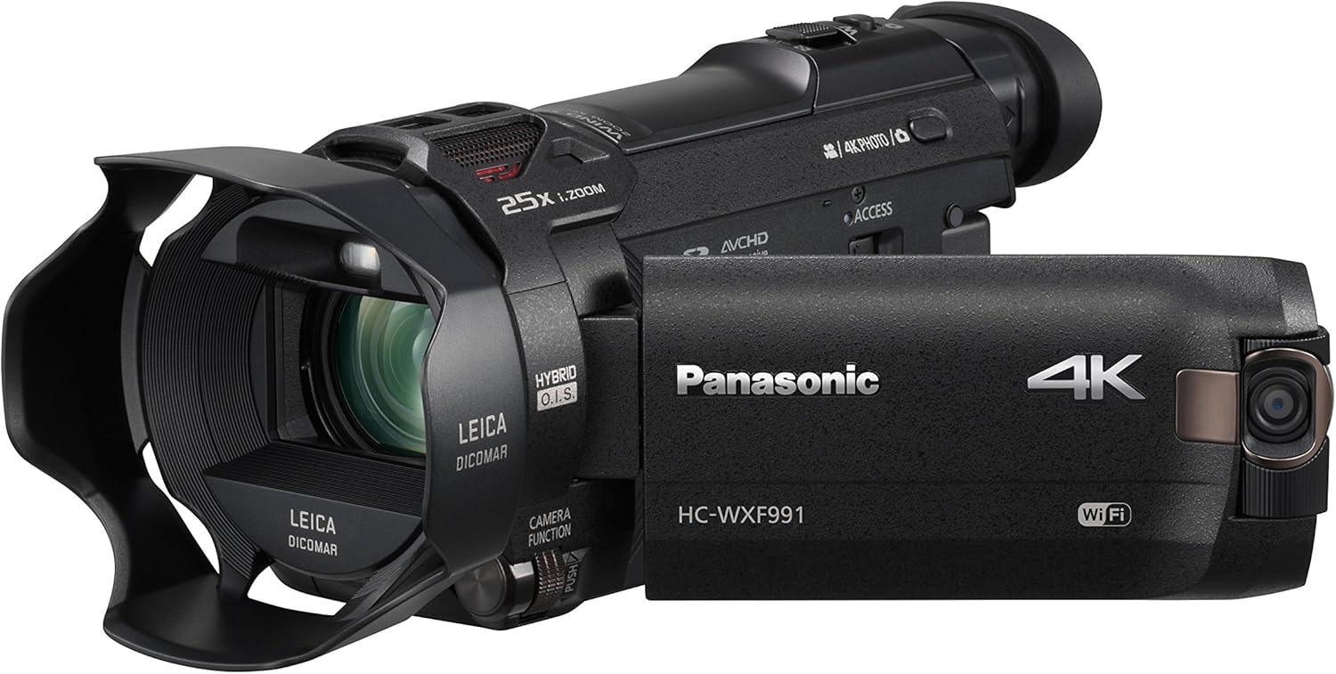 Panasonic 4K Ultra HD Video Camera Camcorder HC-VX981K, 20X Optical Zoom, 1/2.3-Inch BSI Sensor, HDR Capture, Wi-Fi Smartphone Multi Scene Video Capture (Black)