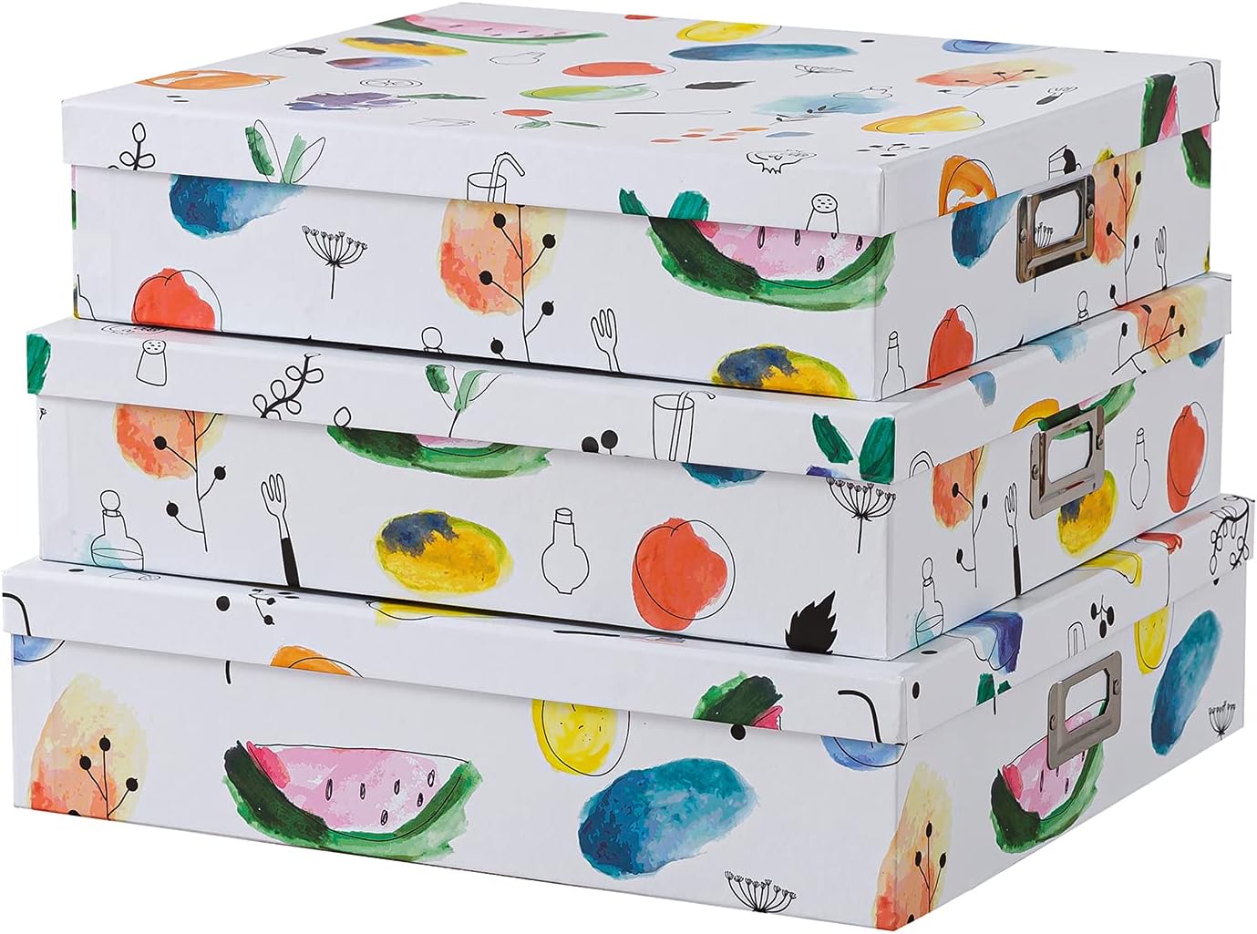 Soul & Lane Decorative Storage Craft Paper Boxes with Lids (Set of 3) | Cardboard Boxes for Organizing Pack of 2