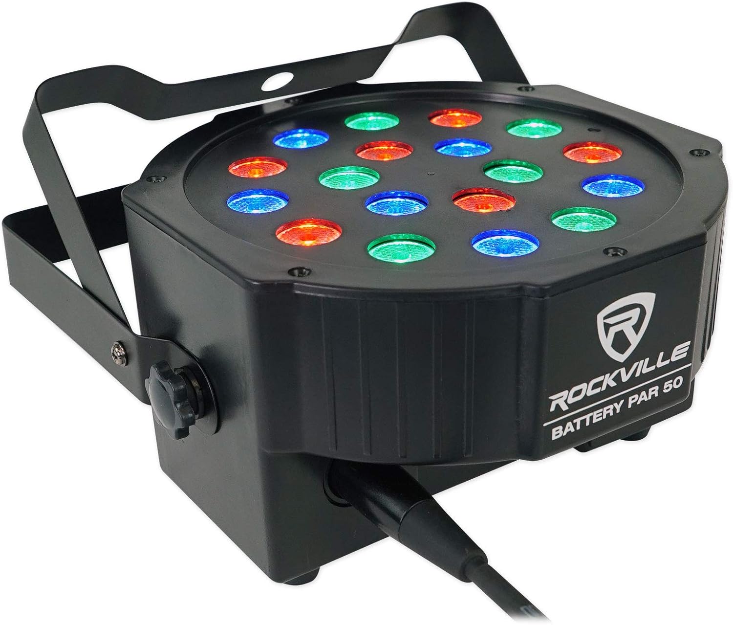 Rockville Battery PAR 50 Rechargeable LED DMX DJ Club Wash Up-Light w/Remote Pack of 2