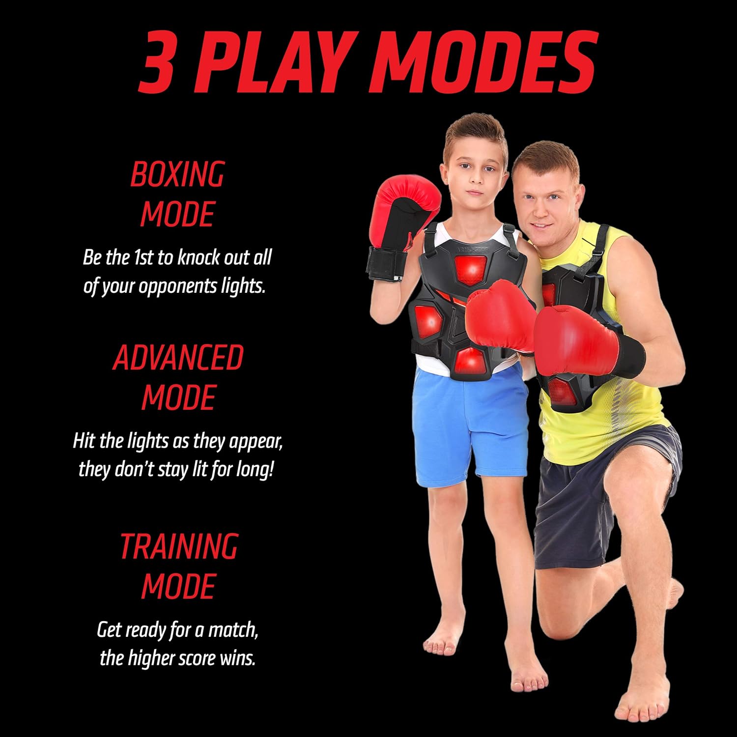 ArmoGear Electronic Boxing Toy for Kids | Interactive Boxing Game with 3 Play Modes, Includes 2 Pairs Boxing Gloves | Cool Toy for Teen Boys | Sports Toy for Kids Boys & Girls, Ages 8 Years +