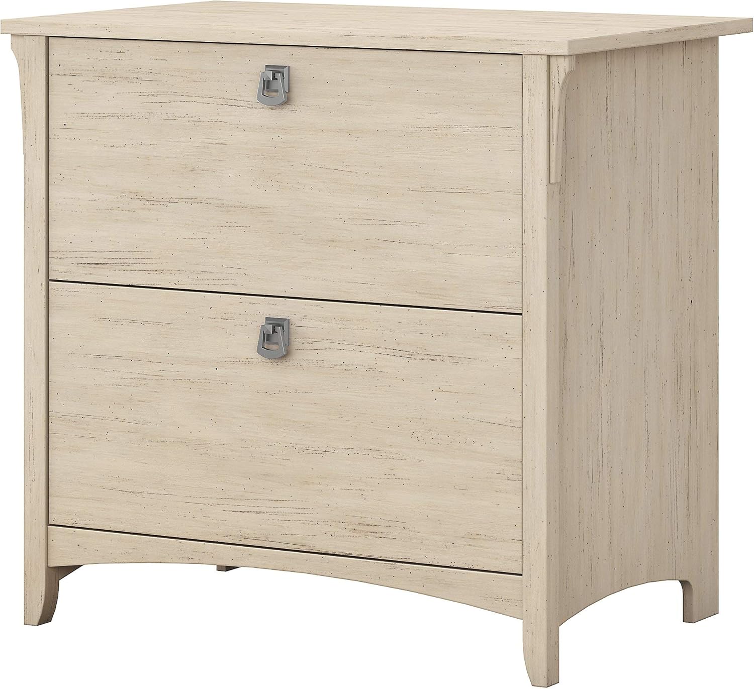 Bush Furniture Salinas Lateral File Cabinet in Antique White & Salinas Accent Storage Cabinet with Doors in Antique White