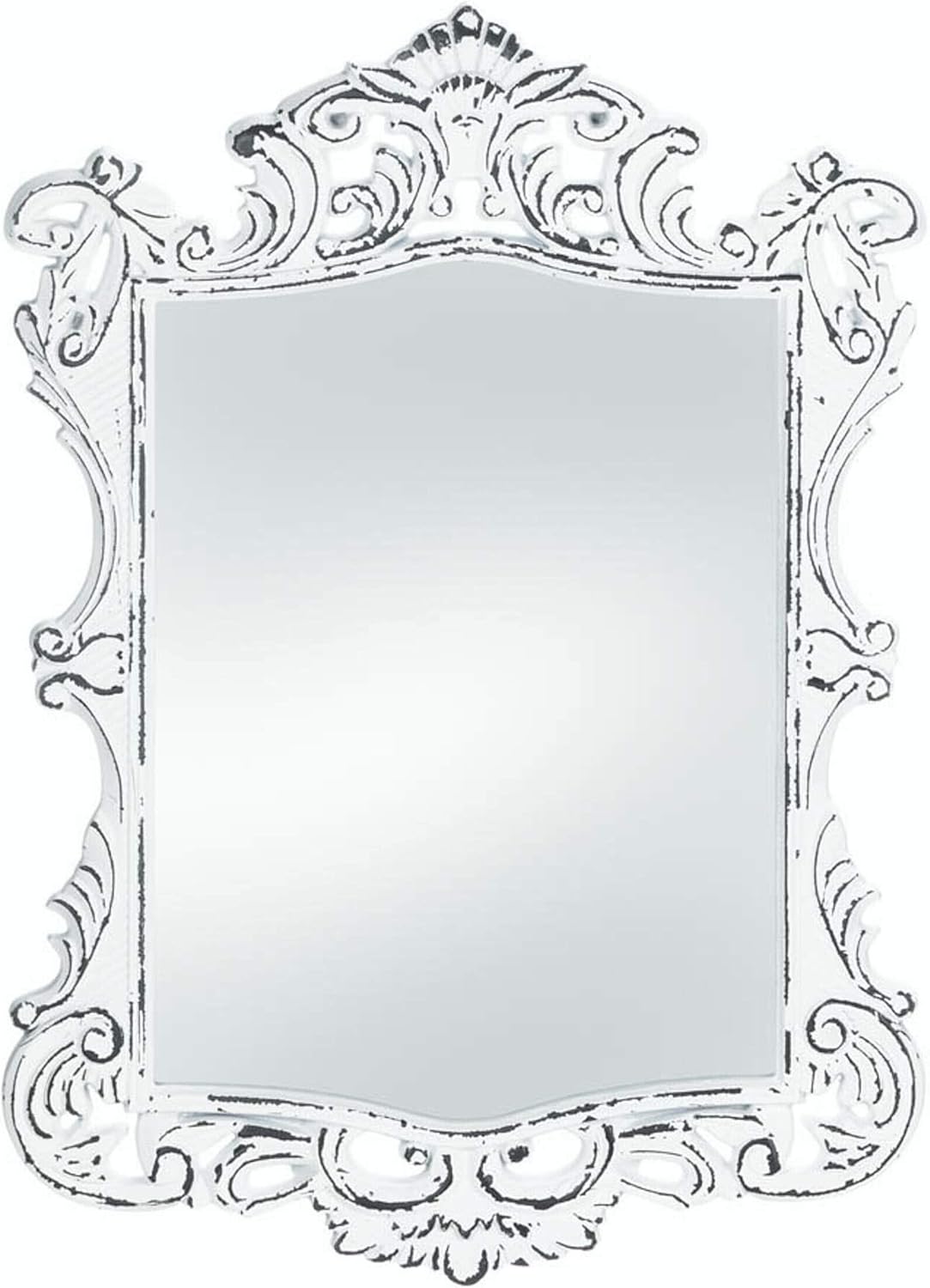 Accent Plus Regal White Distressed Wall Mirror