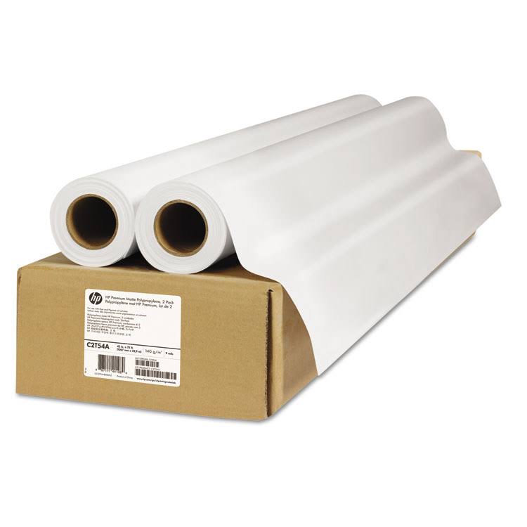 HP Premium Matte Polypropylene 42x22 x 75& Roll, 2-Pack