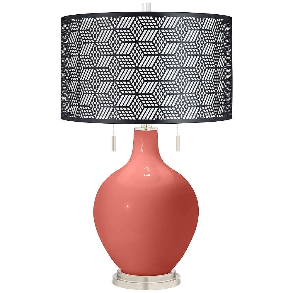 Coral Reef Toby Table Lamp with Black Metal Shade - Style #99F12