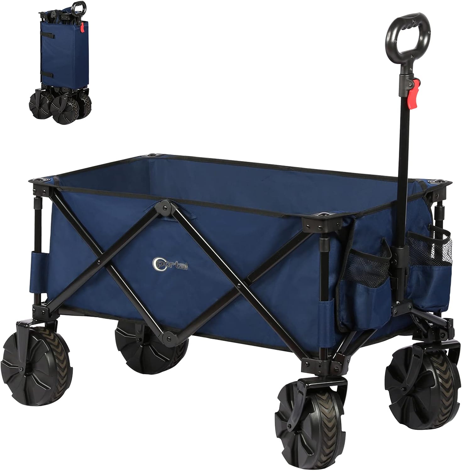 Portal Folding Collapsible Wagon Utility Outdoor Camping Beach Cart with 8