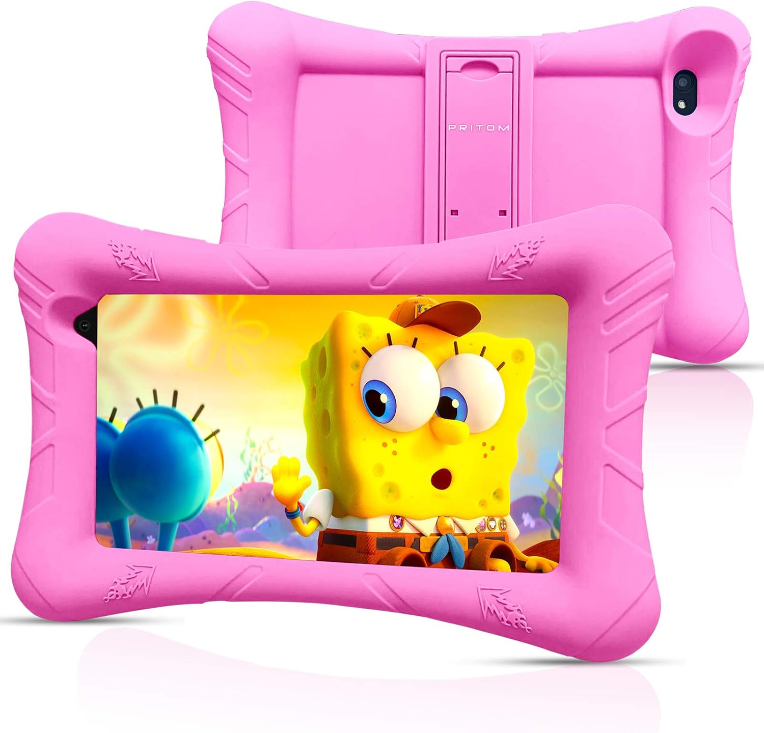 Pritom P7 Kids Tablet, 32 GB ROM, Quad Core Processor, HD IPS Display, WiFi 7 inch Android Tablet, Kid-Proof with Kids Tablet Case Pack of 2