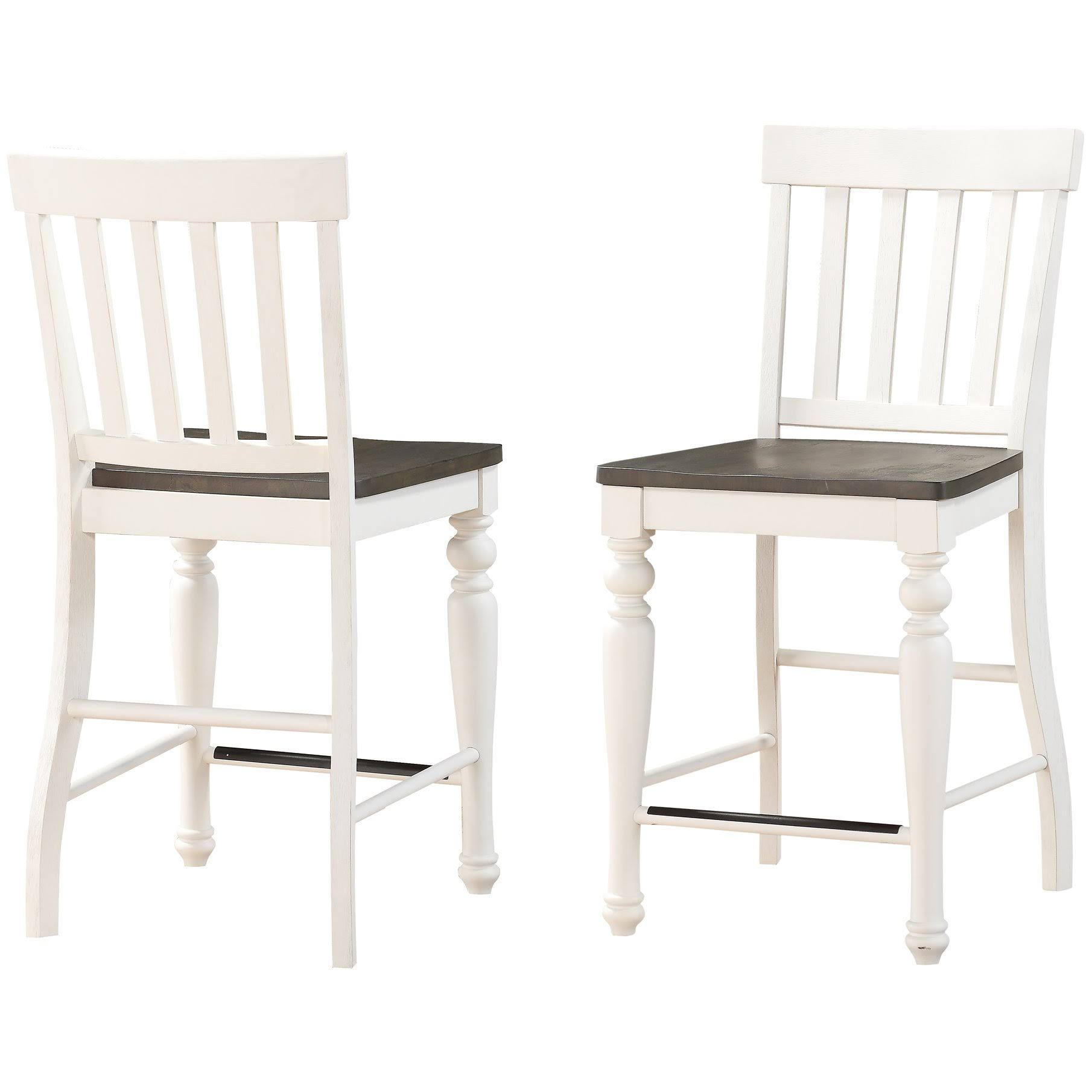 Qty 2 - Steve Silver Company JA700CCN Joanna Two Tone Counter Chair in Ivory/Charcoal Grey, Contemporary u0026 Modern | Bellacor