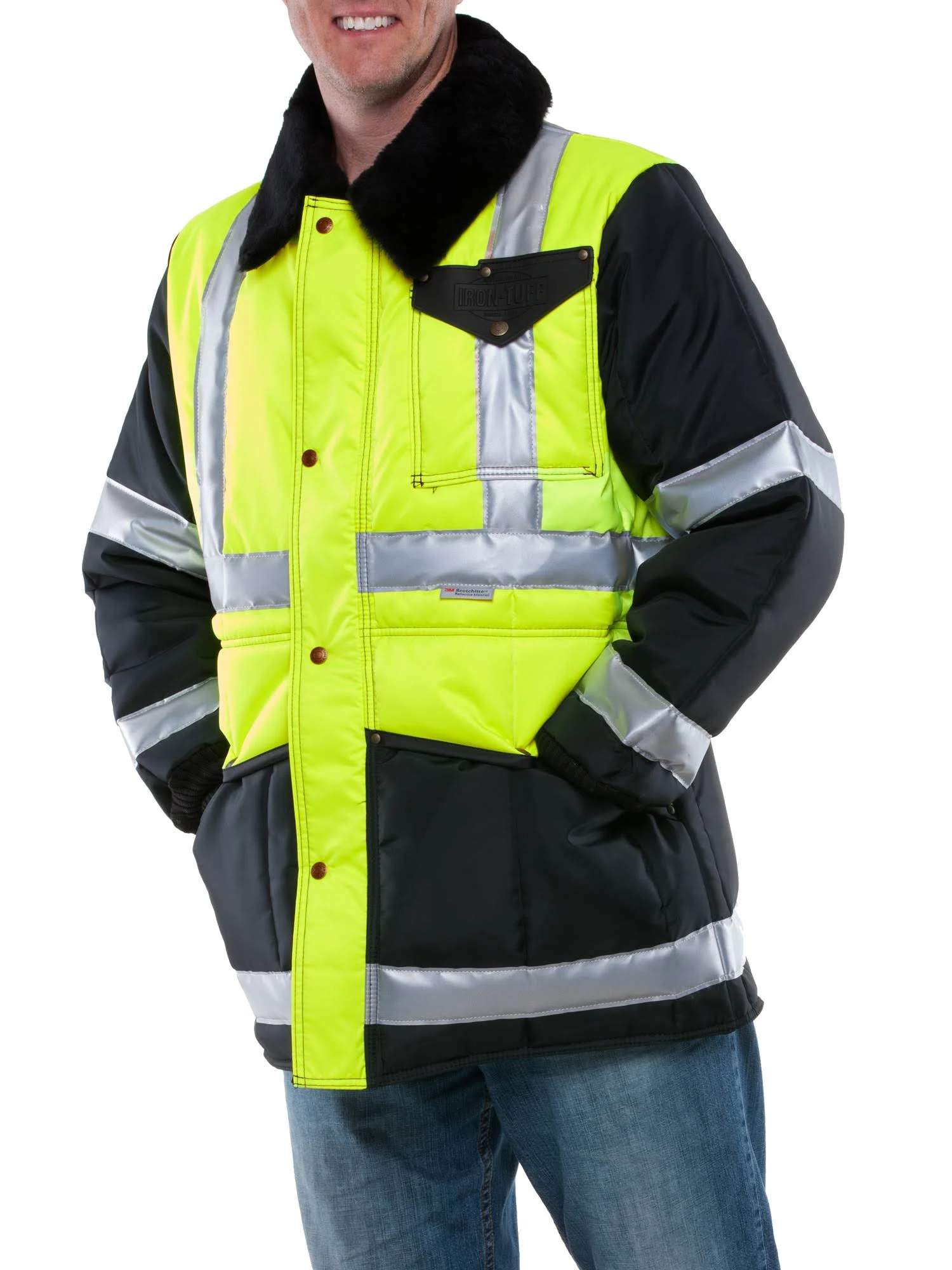 Refrigiwear HiVis Iron-Tuff Two-Tone Jackoat - 4XL - Lime/Navy