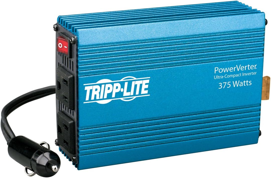 Tripp Lite 375W Car Power Inverter with 2 Outlets, Auto Inverter, Ultra Compact (PV375) Blue Pack of 2